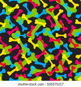Seamless bone texture vector pattern colorful background