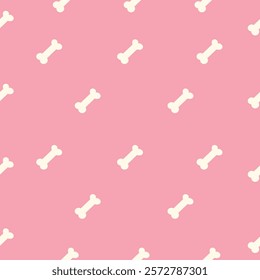 Seamless bones pattern on pink background