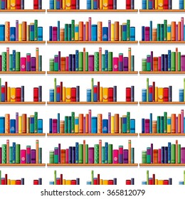 Seamless books on the shelf illustration