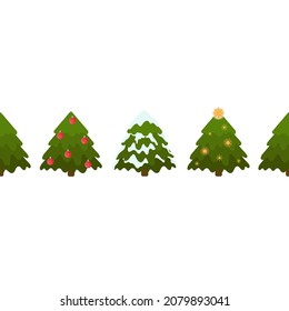Frontera perfecta con árboles de Navidad. Cursos antecedentes de Navidad y Año Nuevo.