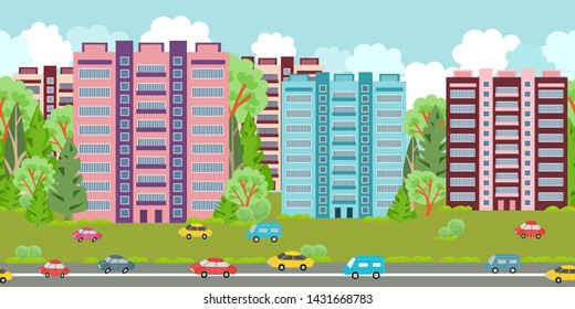 seamless border with cityscape for your design 