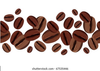 Seamless border with coffee beans