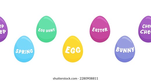 seamless border with Easter eggs. Vector illustration