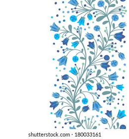 Seamless border of flowering branches. Vector illustration.