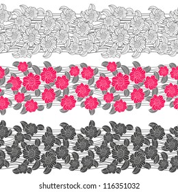 Seamless border with flowers