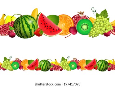 Seamless Border Of Fruit