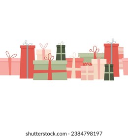 Seamless border of gift boxes