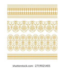 Seamless Border Golden Arabic Geometric with Traditional Islamic Ornaments