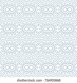 Seamless border isolated on white. Decorative tileable ornament. Vector illustration.