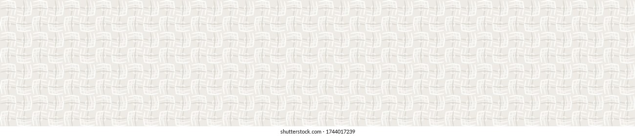 Patrón de lino sin manchas. Fondo de la pancarta geométrica cuadrada de color neutro. Elegante textura beige de color blanco. Recorte elegante de la cinta de mosaico
