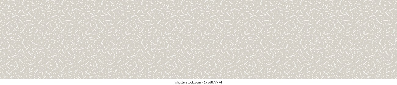 Seamless border linen pattern. Neutral cream sprinkle confetti banner background. Elegant minimal off white beige texture. Stylish dotty ribbon trim.
