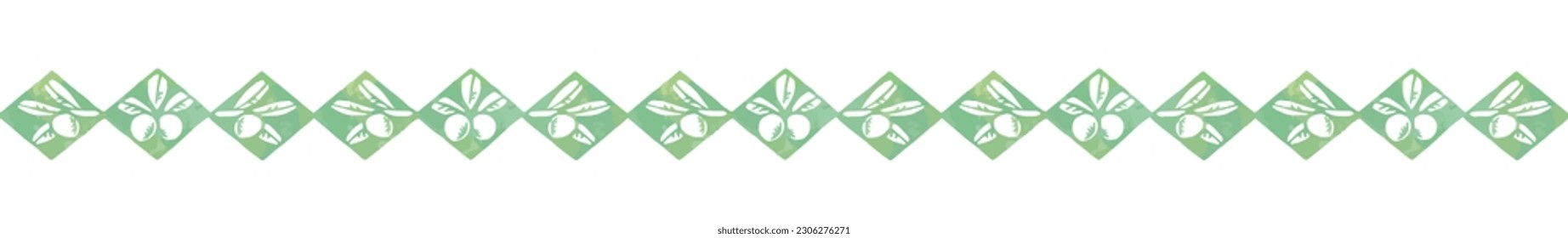 Seamless border with olives. Watercolor. Vector illustration.
