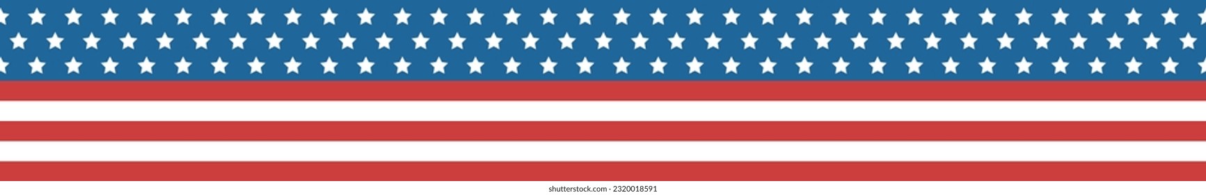 Seamless border pattern. Ribbon with USA flag colors. Can be used for Independence Day cards, invitations.