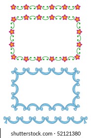 Seamless border patterns-flowers, ribbon