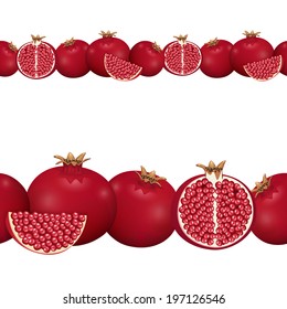 seamless border of pomegranate 