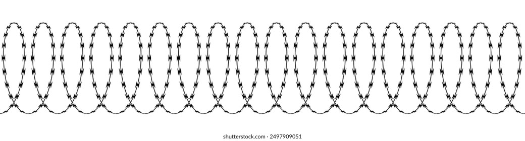 Seamless Border of Razor Wire Spiral