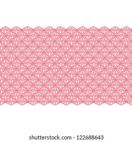 Seamless border with red curly lines. Vector illustration