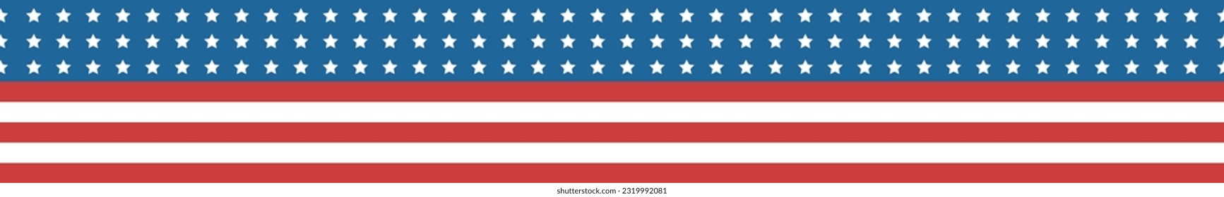 Seamless border ribbon with USA flag. Independence Day decoration.