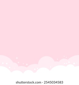 Seamless border of scattered translucent flour in two layers on a pink background