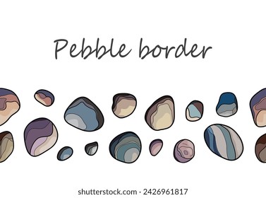 Borde sin costuras con piedras de mar.