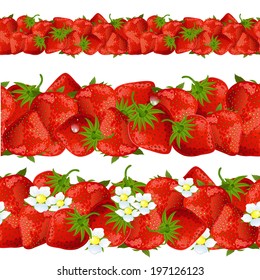 seamless border of strawberry