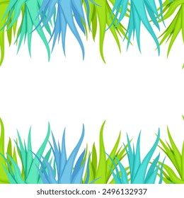 Seamless border top and bottom of colorful aloe vera plants