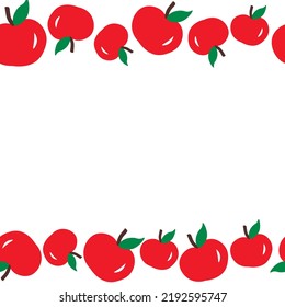 Seamless border with vector apples on white background. For kitchen decor, textile, fabric, scrapbooking, wallpaper