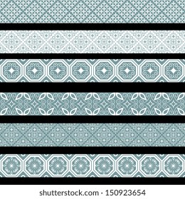 Seamless borders with decorative ornament