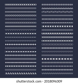 Fronteras impecables. Elementos gráficos de línea barras de divisores simples horizontales plantillas planas vectoriales recientes