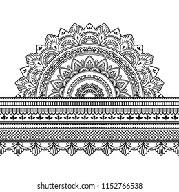 Seamless Borders Mandala Design Application Henna Stock Vector (Royalty ...