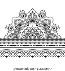 Seamless Borders Mandala Lotus Flower Design Stock Vector (Royalty Free ...