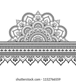 Seamless Borders Mandala Design Application Henna Stock Vector (Royalty ...