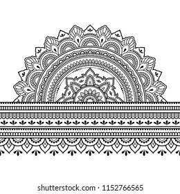 Seamless Borders Mandala Design Application Henna Stock Vector (Royalty ...