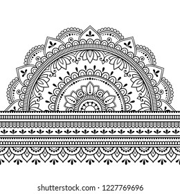 Seamless Borders Mandala Design Application Henna Stock Vector (Royalty ...