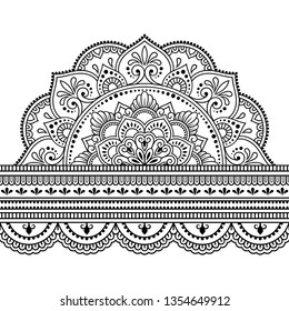 Seamless Borders Mandala Design Application Henna Stock Vector (Royalty ...