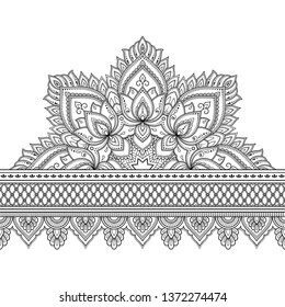 Seamless Borders Mandala Design Application Henna Stock Vector (Royalty ...