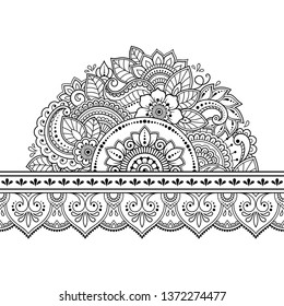 Stylized Henna Tattoos Decorative Pattern Decorating Stock Vector ...