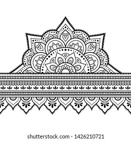 Seamless Borders Mandala Design Application Henna Stock Vector (Royalty ...