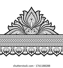 Seamless Borders Mandala Design Application Henna Stock Vector (Royalty ...