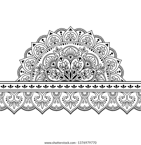 Seamless Borders Mandala Design Application Henna Stock Vector (Royalty ...