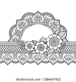 Stylized Henna Tattoos Decorative Pattern Decorating Stock Vector ...