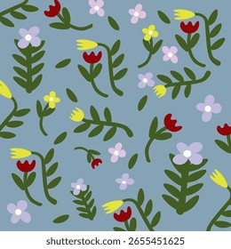 Fondo botánico sin fisuras. Lindas flores