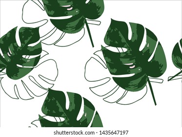 seamless botanical fashion pattern hand drawn