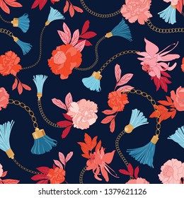 Seamless Botanical Fashion Vector Pattern