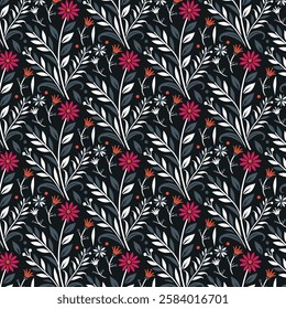 seamless botanical floral pattern for wallpaper print on demand fashion and textile printing