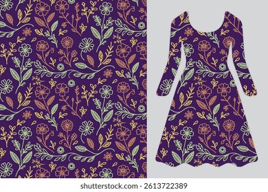 seamless botanical flower vector design for trendy women apparel fabric and textile fashion collections

