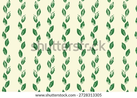Seamless Botanical Leaf Imprint Pattern with Natural Handcrafted Texture