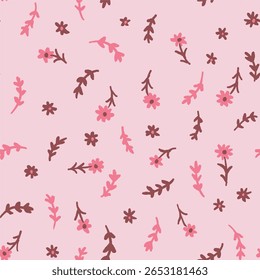 Seamless Botanical Pattern with Blossoms, Perfect for textile design, wallpaper creation, or decorative projects