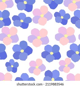 Flores silvestres azules sin foco. Olvídenme. Perfecto para imprimir sobre telas y textiles. Scrapbooking.