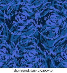Seamless botanical pattern with decorative abstract roses with dots and spots and strokes